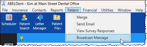 Selecting Broadcast Message in ABELDent
