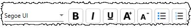 Editing the font and formatting of the message with the toolbar in ABELDent.