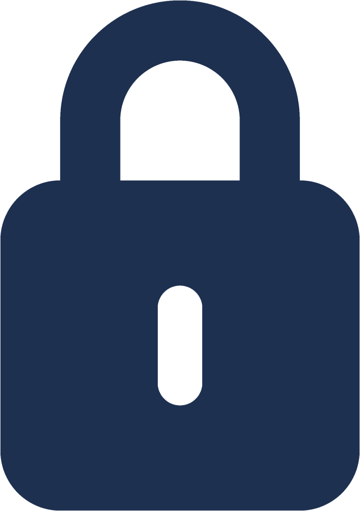 An icon of a dark blue padlock.