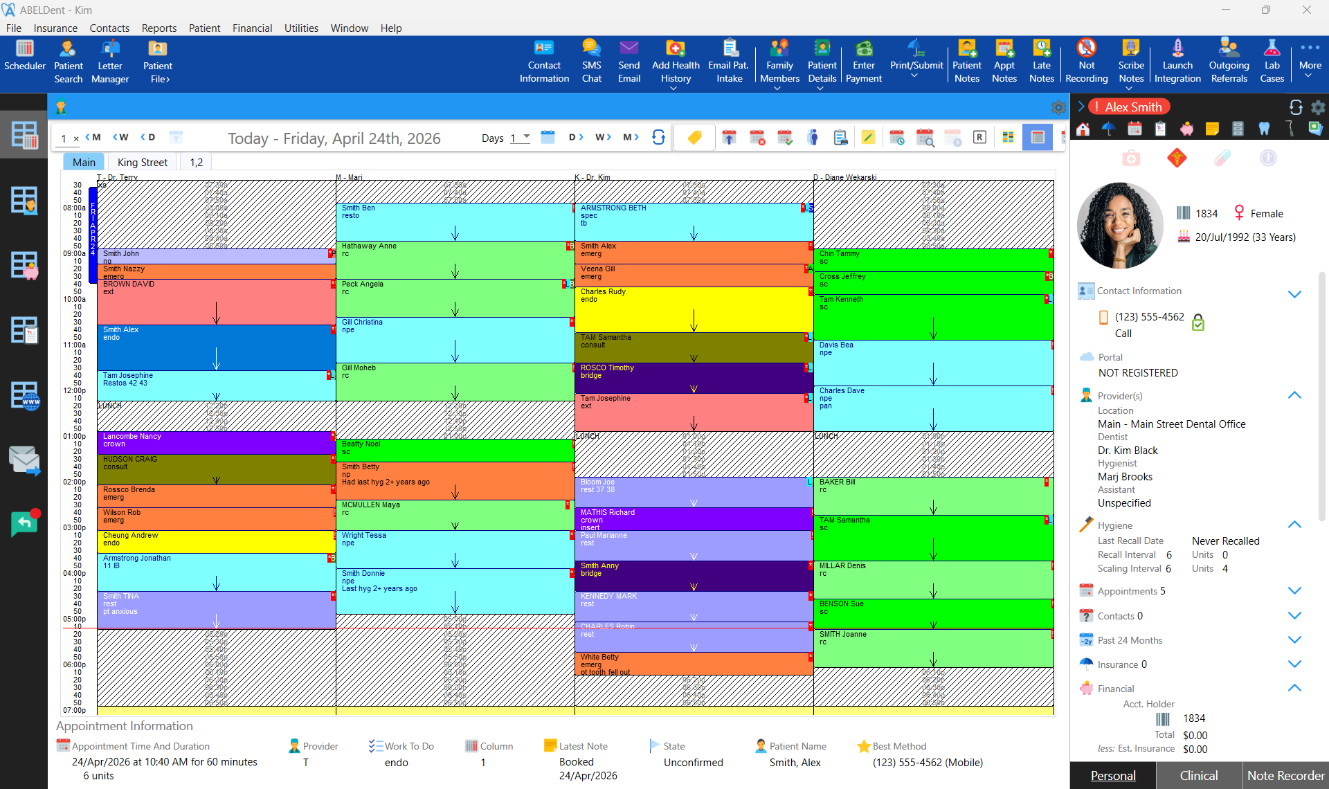 Screenshot of the ABELDent Scheduler